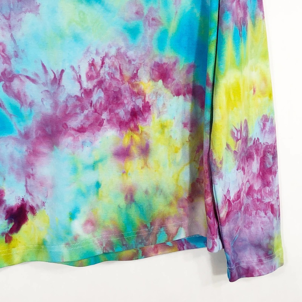 Falling in Love Kim Rogers Large Top Handmade Tie Dye Blue Purple Yellow 550 - Picture 7 of 11